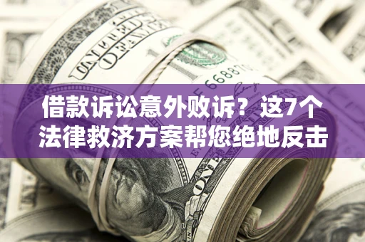 武汉借款诉讼意外败诉？这7个法律救济方案帮您绝地反击！