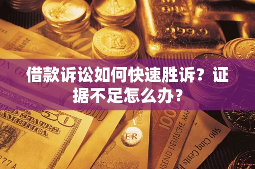 武汉借款诉讼如何快速胜诉？证据不足怎么办？