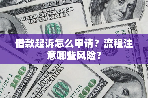 武汉借款起诉怎么申请？流程注意哪些风险？