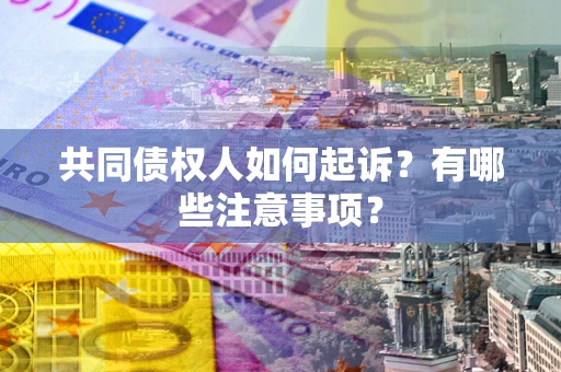 武汉共同债权人如何起诉？有哪些注意事项？