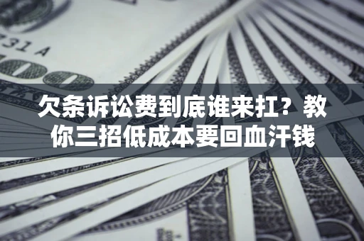武汉欠条诉讼费到底谁来扛？教你三招低成本要回血汗钱